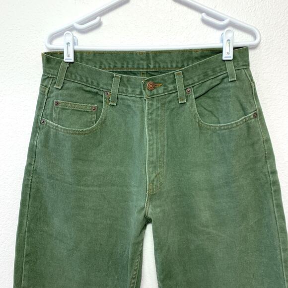 Vintage Original Arizona Jean Co Green Denim Taper Jeans Made in USA 33x34 - Picture 2 of 7